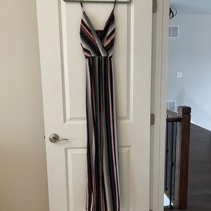 Shop 17 Black White and Pink Jumpsuit with Tie Belt